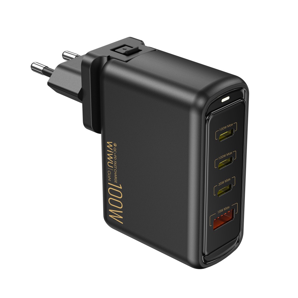WiWU WARRIOR QC+PD GaN Fast Charger U022 1A+3C 100W